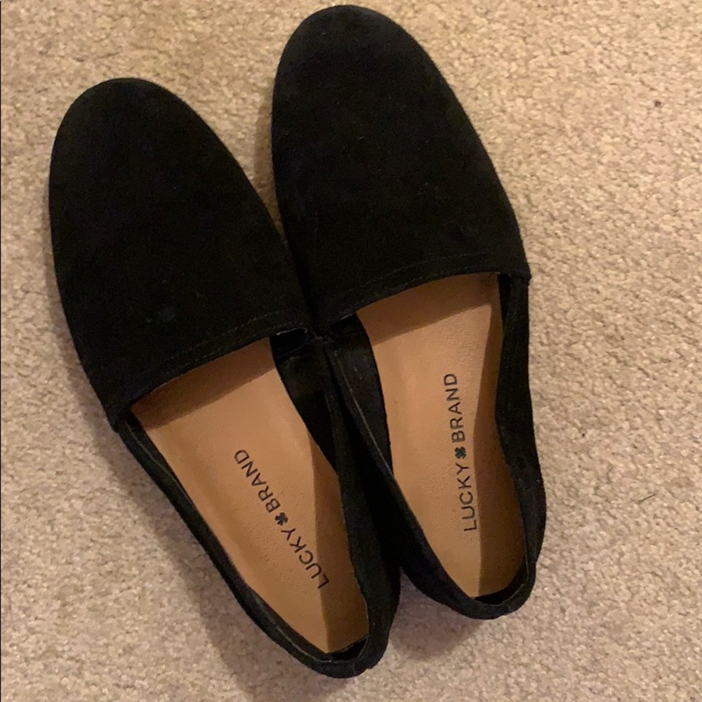 Lucky brand black slip ons.